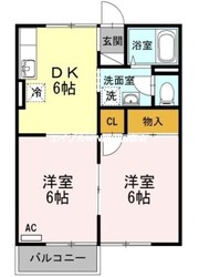 クレールシャトー吉田　Ａの物件間取画像